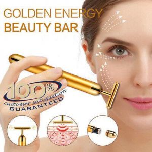    24K Gold Beauty Bar Vibration Massage Roller Face Skin Care Anti-aging Wrinkle