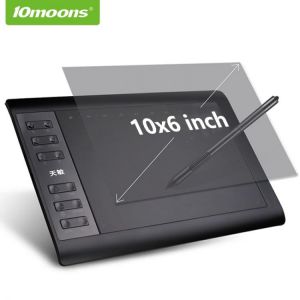 True Store IDK 10moons 10x6 Inch Graphic Drawing Tablet  8192 Levels  Digital Tablet  No need charge Pen